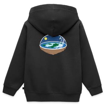 Flat Earth Flat Earth Conspiracy Gift - Kids Premium Organic Zip-up Hoodie - black - Back - AI Model Kid Male (0cm)