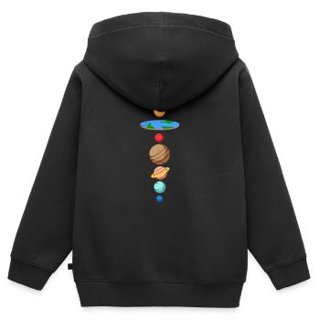 Flat Earth Flat Earth Conspiracy Gift - Kids Premium Organic Zip-up Hoodie - black - Back - AI Model Kid Male (0cm)