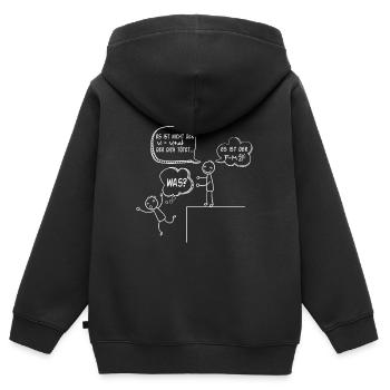 Physicien Formule Cas - Sweat Premium à capuche zippé enfant bio - noir - Dos - AI Model Kid Male (0cm)