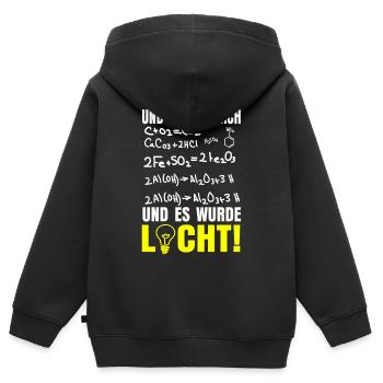 Physiker Formel Licht - Kinder Premium Organic Zip Hoodie - Schwarz - Hinten - AI Model Kid Male (0cm)