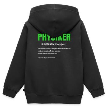 Physicist - Kids Premium Organic Zip-up Hoodie - black - Back - AI Model Kid Male (0cm)