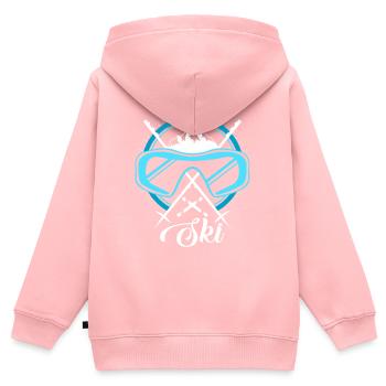 ski - Sweat Premium à capuche zippé enfant bio - rose - Dos - AI Model Kid Female (0cm)