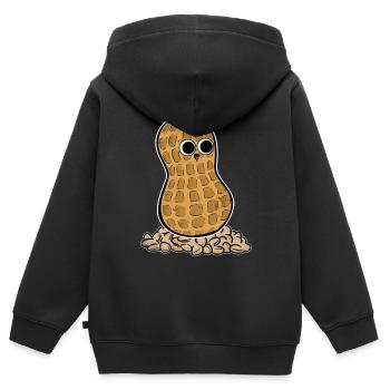 Erdnuss Erdnüsse Nuss Nüsse Kind Kinder Baby - Kinder Premium Organic Zip Hoodie - Schwarz - Hinten - AI Model Kid Male (0cm)