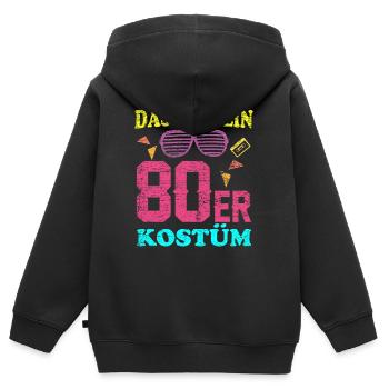 80er Jahre - Kinder Premium Organic Zip Hoodie - Schwarz - Hinten - AI Model Kid Male (0cm)