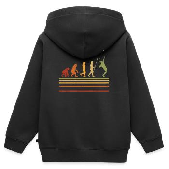 Tennis Evolution - Kinder Premium Organic Zip Hoodie - Schwarz - Hinten - AI Model Kid Male (0cm)