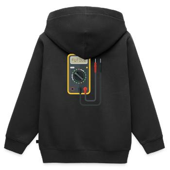 Electrical Electricity Tradesman Wiring - Kids Premium Organic Zip-up Hoodie - black - Back - AI Model Kid Male (0cm)