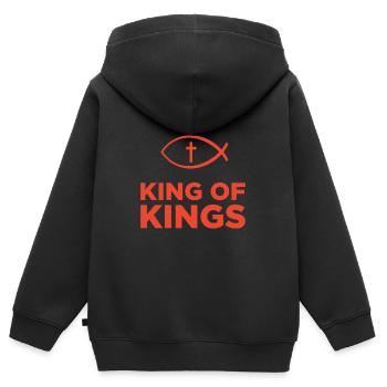 Christentum Geschenk - Kinder Premium Organic Zip Hoodie - Schwarz - Hinten - AI Model Kid Male (0cm)