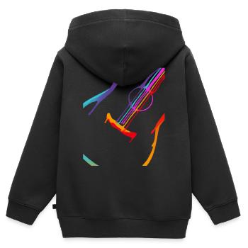 Farbverlauf Akustische Gitarre - Kinder Premium Organic Zip Hoodie - Schwarz - Hinten - AI Model Kid Male (0cm)