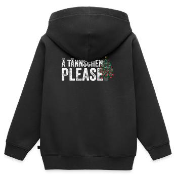 Denglisch - Ä Tännschen please - Kinder Premium Organic Zip Hoodie - Schwarz - Hinten - AI Model Kid Male (0cm)