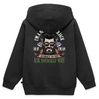 Holzfäller - Kinder Premium Organic Zip Hoodie - Schwarz - Hinten - AI Model Kid Male (0cm)