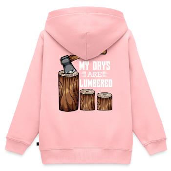 bûcheron - Sweat Premium à capuche zippé enfant bio - rose - Dos - AI Model Kid Female (0cm)