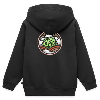 Eine D20 Fantasie - Kinder Premium Organic Zip Hoodie - Schwarz - Hinten - AI Model Kid Male (0cm)