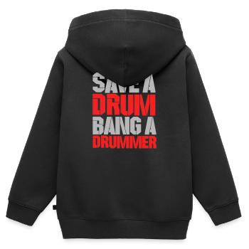 batteur - Sweat Premium à capuche zippé enfant bio - noir - Dos - AI Model Kid Male (0cm)
