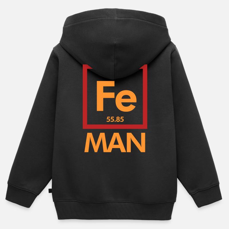 Science nerd elements - Kids Premium Organic Zip-up Hoodie - black