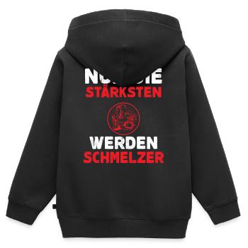 Metallschmelzer Schmelzer Schweißer Geschenk - Kinder Premium Organic Zip Hoodie - Schwarz - Hinten - AI Model Kid Male (0cm)