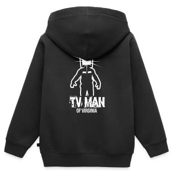 TV Man of Virginia - Kinder Premium Organic Zip Hoodie - Schwarz - Hinten - AI Model Kid Male (0cm)
