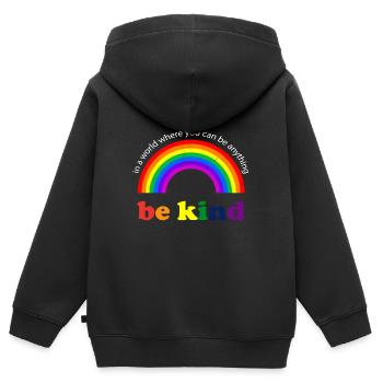Gay Pride Geschenk - Kinder Premium Organic Zip Hoodie - Schwarz - Hinten - AI Model Kid Male (0cm)