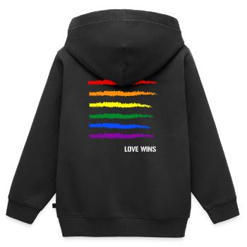 Gay Pride Geschenk - Kinder Premium Organic Zip Hoodie - Schwarz - Hinten - AI Model Kid Male (0cm)