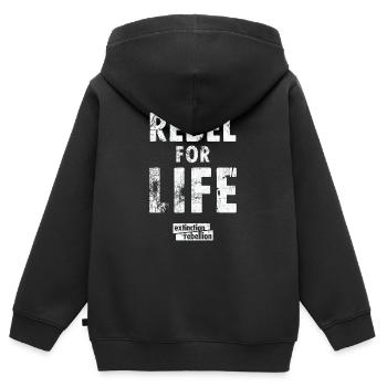 extinction rebellion just rebel - Kids Premium Organic Zip-up Hoodie - black - Back - AI Model Kid Male (0cm)