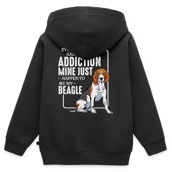 beagle - Sweat Premium à capuche zippé enfant bio - noir - Dos - AI Model Kid Male (0cm)