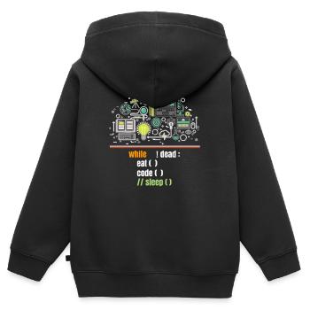 Programmierer - Kinder Premium Organic Zip Hoodie - Schwarz - Hinten - AI Model Kid Male (0cm)
