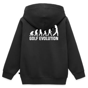 Golf Evolution - Kinder Premium Organic Zip Hoodie - Schwarz - Hinten - AI Model Kid Male (0cm)