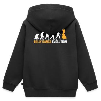 Evolution de la danse du ventre - Sweat Premium à capuche zippé enfant bio - noir - Dos - AI Model Kid Male (0cm)