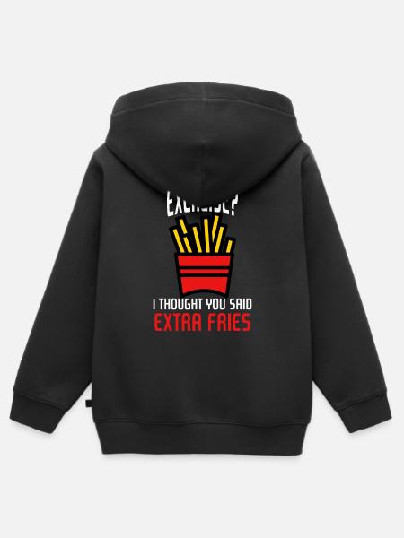 Funny Gym - Kids Premium Organic Zip-up Hoodie - black