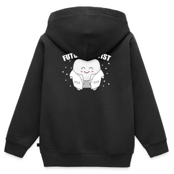 Zahnarzt - Kinder Premium Organic Zip Hoodie - Schwarz - Hinten - AI Model Kid Male (0cm)