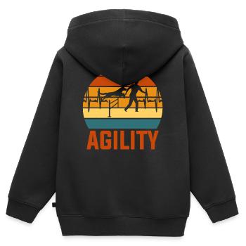 Agility Herzschlag - Kinder Premium Organic Zip Hoodie - Schwarz - Hinten - AI Model Kid Male (0cm)