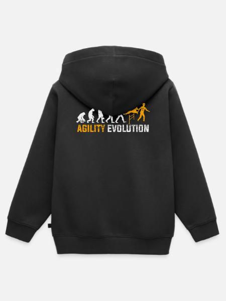 Regalo Agility Dog Sport Evolution - Sudadera Premium con capucha y cremallera infantil orgánica - negro