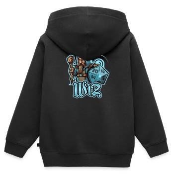 Assistant RPG - Sweat Premium à capuche zippé enfant bio - noir - Dos - AI Model Kid Male (0cm)