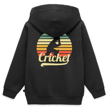 Cricket - Kinder Premium Organic Zip Hoodie - Schwarz - Hinten - AI Model Kid Male (0cm)