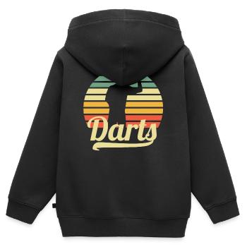 jeu de fléchettes - Sweat Premium à capuche zippé enfant bio - noir - Dos - AI Model Kid Male (0cm)