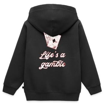 Poker - Kinder Premium Organic Zip Hoodie - Schwarz - Hinten - AI Model Kid Male (0cm)