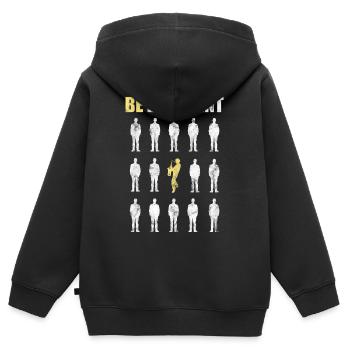 Saxophone be different - Kinder Premium Organic Zip Hoodie - Schwarz - Hinten - AI Model Kid Male (0cm)