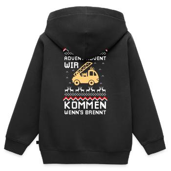 Freiwillige Feuerwehr Advent Weihnachten Geschenk - Kinder Premium Organic Zip Hoodie - Schwarz - Hinten - AI Model Kid Male (0cm)