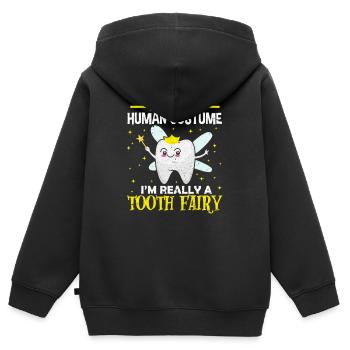 Tooth Fairy - Kids Premium Organic Zip-up Hoodie - black - Back - AI Model Kid Male (0cm)