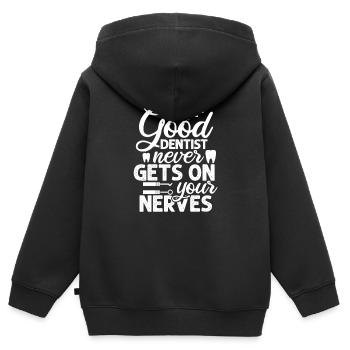 Zahnarzt - Kinder Premium Organic Zip Hoodie - Schwarz - Hinten - AI Model Kid Male (0cm)