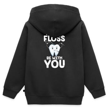 Zahnarzt - Kinder Premium Organic Zip Hoodie - Schwarz - Hinten - AI Model Kid Male (0cm)