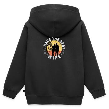 J'ai la meilleure femme. - Sweat Premium à capuche zippé enfant bio - noir - Dos - AI Model Kid Male (0cm)