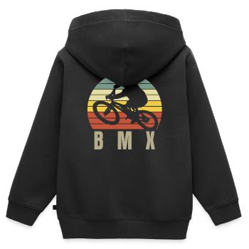 BMX - Sweat Premium à capuche zippé enfant bio - noir - Dos - AI Model Kid Male (0cm)