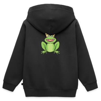 Sweet Frog Prince - Prince Frog cartoon - Kids Premium Organic Zip-up Hoodie - black - Back - AI Model Kid Male (0cm)