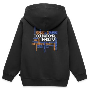occupational Therapy - Kids Premium Organic Zip-up Hoodie - black - Back - AI Model Kid Male (0cm)