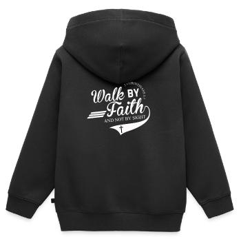 Christentum Geschenk - Kinder Premium Organic Zip Hoodie - Schwarz - Hinten - AI Model Kid Male (0cm)