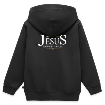 Christentum Geschenk - Kinder Premium Organic Zip Hoodie - Schwarz - Hinten - AI Model Kid Male (0cm)