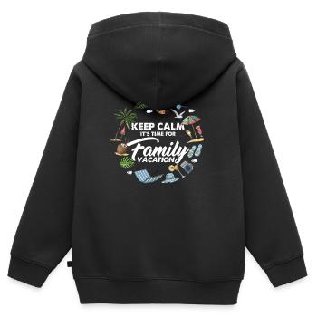 Reisen Strandliebhaber Sommerurlaub Reisen - Kinder Premium Organic Zip Hoodie - Schwarz - Hinten - AI Model Kid Male (0cm)