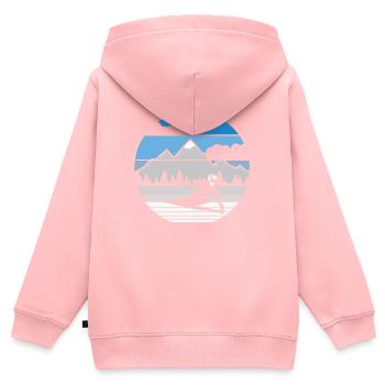 Ski Alpin Winter Berge Skifahren - Kinder Premium Organic Zip Hoodie - Rosa - Hinten - AI Model Kid Female (0cm)