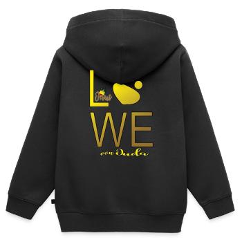 Löwe von Juda Jesus Krone Tatze - Kinder Premium Organic Zip Hoodie - Schwarz - Hinten - AI Model Kid Male (0cm)