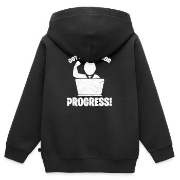 software developer - Kids Premium Organic Zip-up Hoodie - black - Back - AI Model Kid Male (0cm)